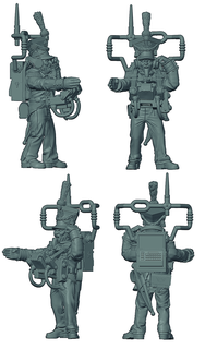 vox operador francés futuro legión mesa Ejército juego guerra miniaturas napoleónico imperial Guardia astra militarum 3d print model - Mito3D
