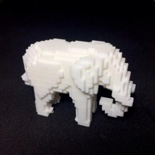 voxel-Elefanten Kunst 3d print model - Mito3D