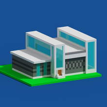 voxel-Haus - 5 Architektur Haus voxel voxels low-poly 3d print model - Mito3D
