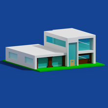 voxel house - 6 architecture voxels low poly 3d print model - Mito3D