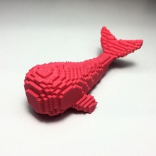 voxel whale game 3d print model - Mito3D