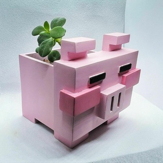 voxeplant Art art toy pot voxe pig 3d print model - Mito3D
