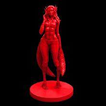 vrocul - villiager game mini ranger breasts female fox kitsune toy figurine model miniature dungeons dragons dnd tail woman girl 3d print model - Mito3D