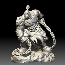 vul'zak ogre hunter - miniature game tabletop character orc chains printable warcraft rpg dungeonsanddragons weapon 3d print model - Mito3D