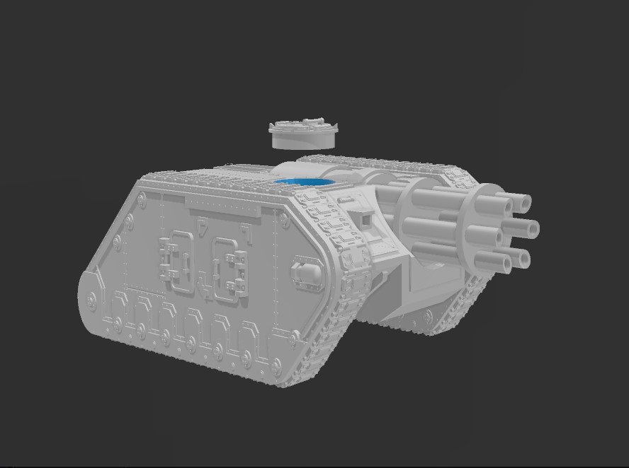 vulcan punishing tank scifi 28mm gatling gun grimdar grim dark far future battle 3D print model - Mito3D