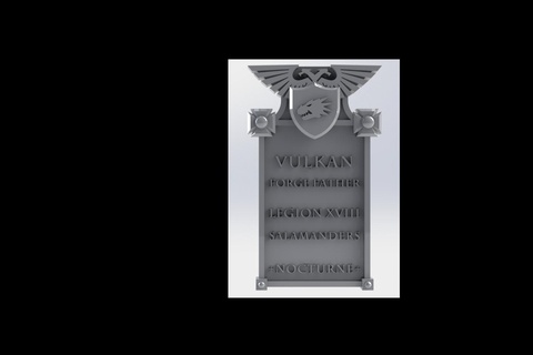 vulkan nameplate bust Game primarch legion company eighteenth forge father salamanders nocturne 3d print model - Mito3D