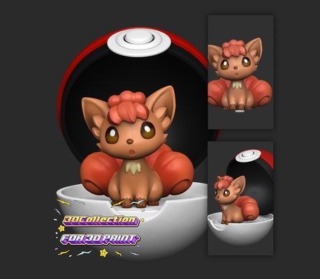 vulpix cute - free 3d print model art pikachu pokemon 3d print model - Mito3D