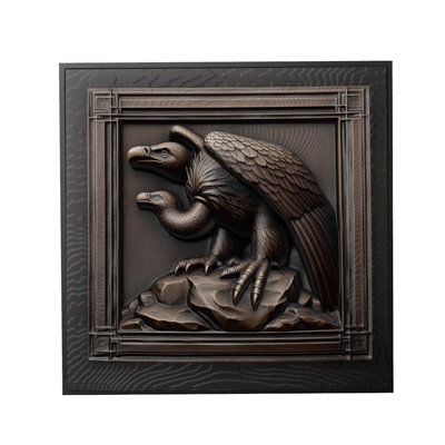 vulture animal relief art animals yeggi mito3d bust google pendants medallion animal-relief wall-art wall 3d print model - Mito3D