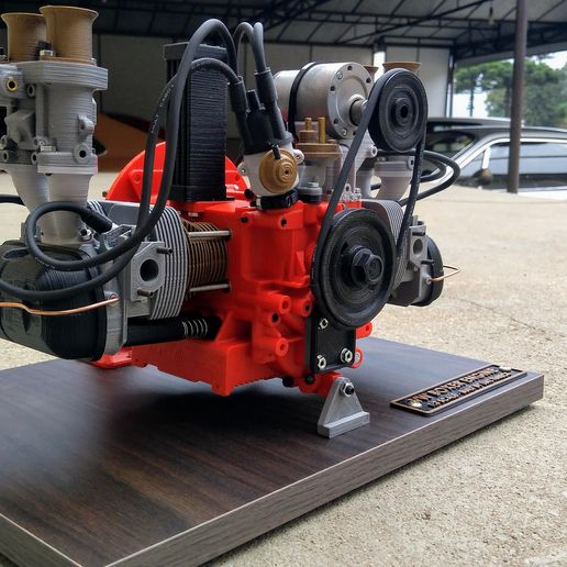 vw Käfer luftgekühlt Motor 1 3 völlig funktional fusca 3D print model - Mito3D