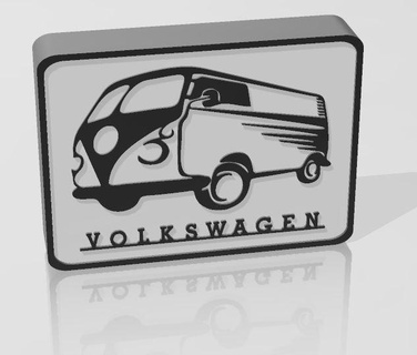 vw bulli luminária arte Volkswagen conduziu luz carro 3d print model - Mito3D