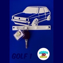 vw golfe 1 chave borda faixa + parede tatuagem ganchos 3d print model - Mito3D