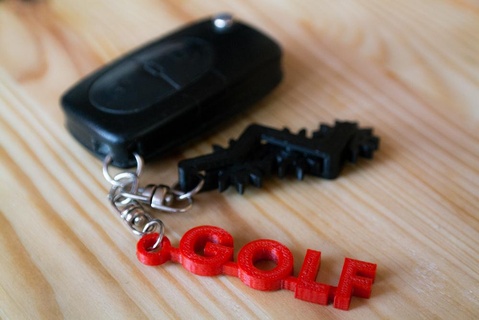 vw golf caddy keychain golf keychain volkswagen vw accessories  3d print model - Mito3D