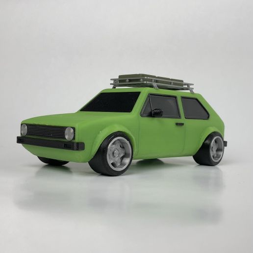 vw golf mk1 clásico estilo juego Volkswagen gti juguete coche vehiculo modelo techo estante 3D print model - Mito3D