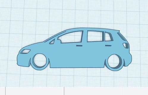 vw golf fazla + Volkswagen siluet anahtarlık artı araba 3d print model - Mito3D