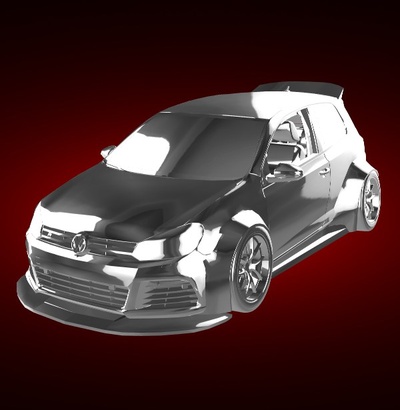 vw golf r liberty walk suv automobile car vehicle rally race sports derby supercar gt 3d print model - Mito3D