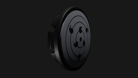 vw golf wheel center cap sasuke rinnegan 3d print model - Mito3D