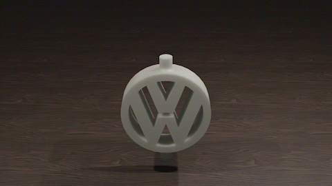 vw keychain spins golf gti r key ring car motorcycle automobile gadget 3d print model - Mito3D
