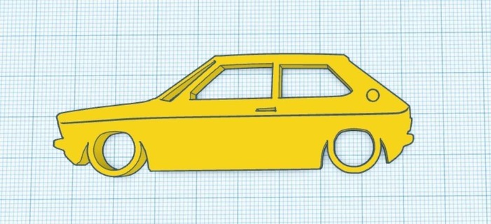 vw pólo mk1 clássico Volkswagen 1975 1981 silhueta chaveiro carro 3d print model - Mito3D