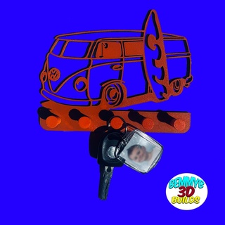 vw t1 bulli key holder - board wall mural Home car vehicle volkswagen keyholder hook 3d print model - Mito3D