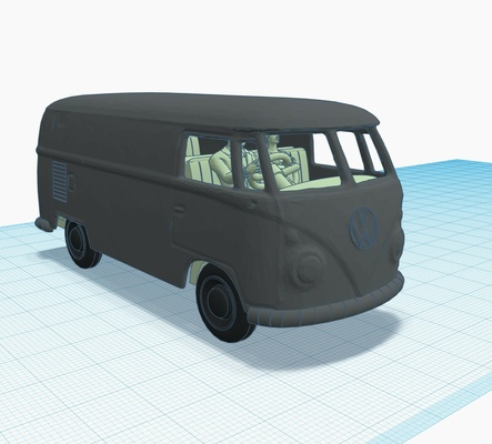 vw van type2 t2 1967 to 1979 chemin fer jauge oo 1 148th 75th 87th voitures véhicules 1970s 1960s volkswagen campeur 3d print model - Mito3D
