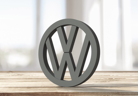 vw Volkswagen compras carro chip einkaufswagen einkaufschip golf gti tdi euro logo 3d print model - Mito3D