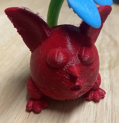 wabob vole fleur art lutin créature tpu stress balle 3d print model - Mito3D