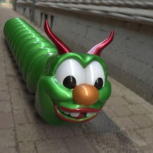 wacky worm horror flexible game carnival toy terror hilarius 80s articulated flexi pet 3d print model - Mito3D