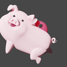 waddles cerdo llavero Moda animal Arte gravedad caídas dibujos animados lindo 3d print model - Mito3D