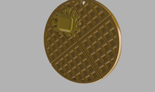 waffle keychain earring waffles keys lanyard key card id card  3d print model - Mito3D