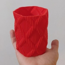 waffle lines vase art deco pencil holder flower pot modern minimalistic minimalist 3d print model - Mito3D