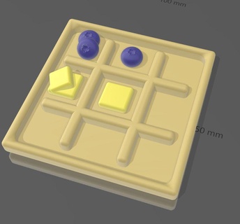 waffle tic tac toe board Game blueberry butter game toy breakfast 3d print model - Mito3D