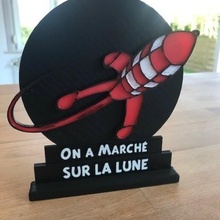 marchait lune Tintin we herge 3d print model - Mito3D