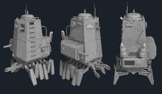 walking crab tank scale model toys wa miniature 3d print model - Mito3D