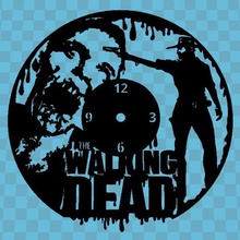 walking dead orologio casa 3dlito muro da zombie stencil 3d print model - Mito3D