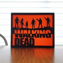 walking dead silhouette art easy gift no support the 3d print model - Mito3D