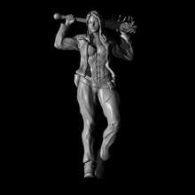passeggio morto sopravvissuto arte femmina signora zombie arma pipistrello pelle figura figurina zombidi non morti dnd gioco guerra tavolo truescale 3d 3d print model - Mito3D