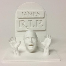 walking dead lápida manos de zombie art tumba la halloween decoración miedo 3d print model - Mito3D