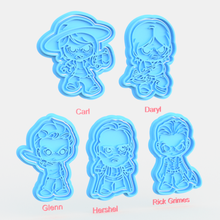 walking dead tv series cookie cutter set 10 home cutters cithen cook cookies stamp show shows carl daryl glenn rick morgan michonne governor merle 3d print model - Mito3D