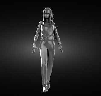 walking girl long hair beautiful skinny walk friend 3d print model - Mito3D