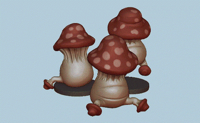 caminhando cogumelos cogumelo miniaturas monstro minis delicioso in masmorra meshi 3d print model - Mito3D