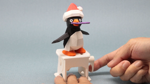 walking penguin automata animal toy low poly 3D print model - Mito3D