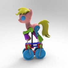 walking pony 5 push v2 toy 3d print model - Mito3D
