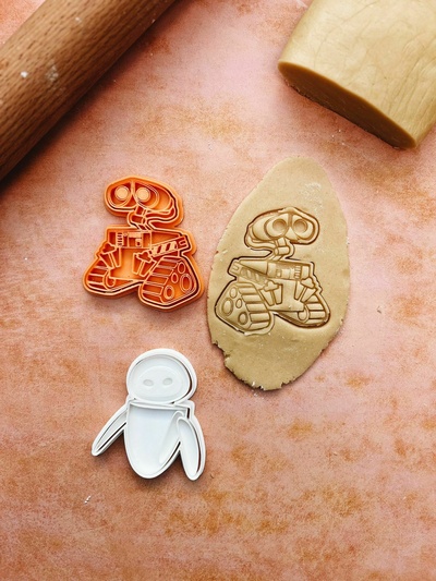 wall-e cookie cutter food mold cutting mass galeta eva robot animation anime kids children 3d print model - Mito3D
