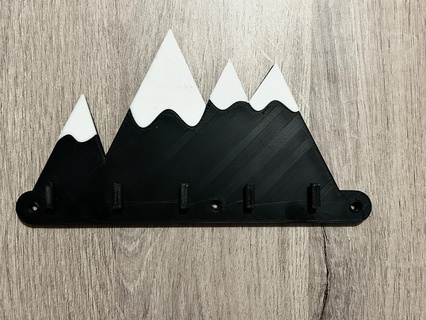 wall-mounted key ring Home mountain snowy summits keychain hills peak crest versant ski storage home decoration 3d print model - Mito3D