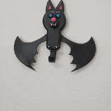 wall-mounted key ring bat bald mouse smile door wall nice cute murciela murcielaguito 3d print model - Mito3D