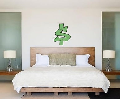 parede arte dólar placa grafite urbano dinheiro único decoração grunge estilo legal 3d print model - Mito3D
