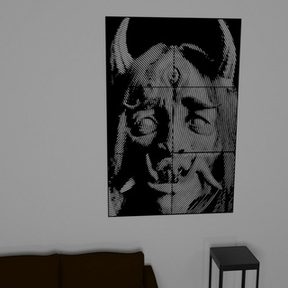 mur art démon 1 diable ange déchue baphomet Lucifer 3d print model - Mito3D
