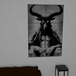 mur art démon 2 diable ange déchue baphomet Lucifer 3d print model - Mito3D