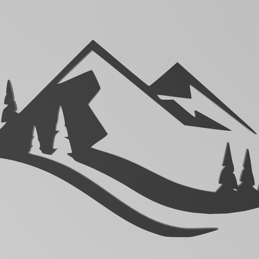 wall art - mountains 3D print model - Mito3D