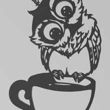 wall art - owl coffee 3d print model - Mito3D